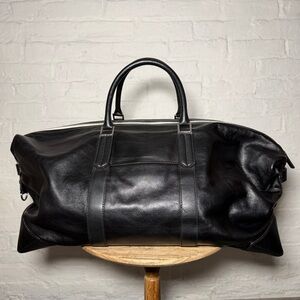 Ben Minkoff Wythe Weekender Black Leather Men's Duffel Bag